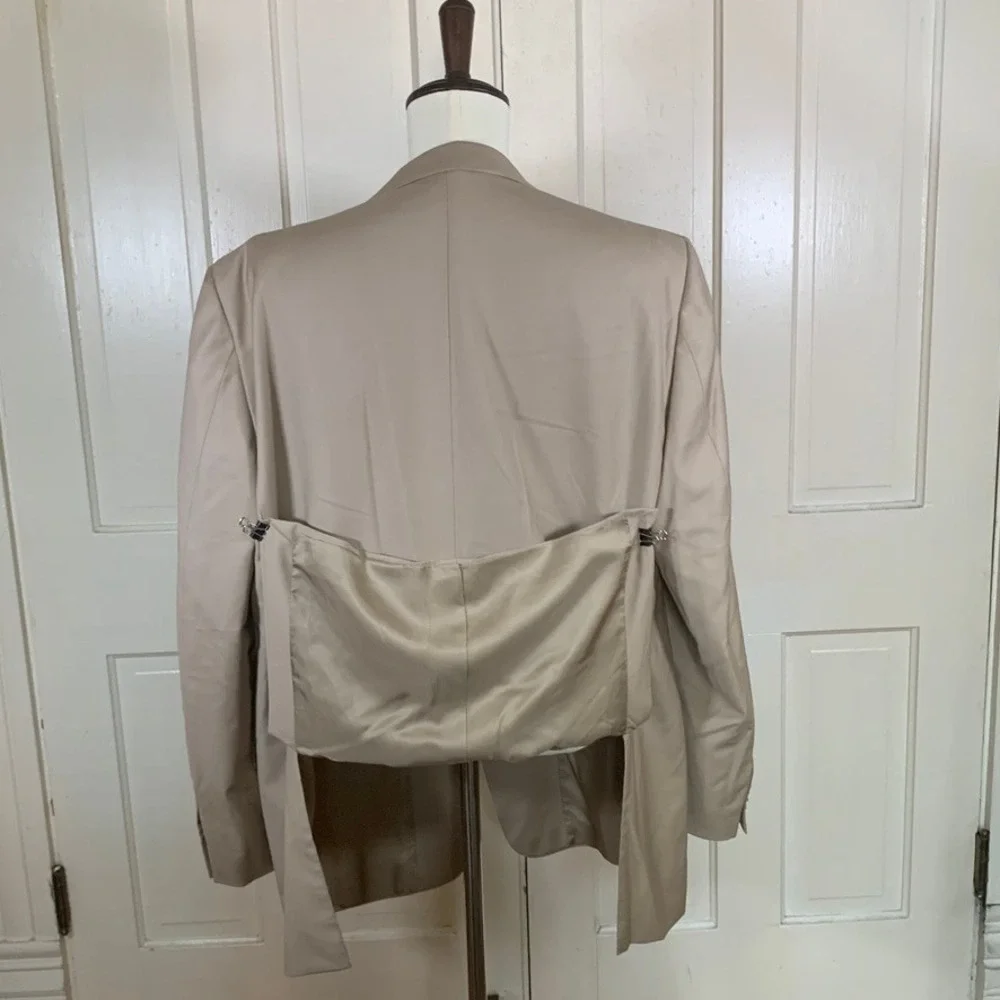 Ermenegildo Zegna Su Misura Trofeo Wool Blazer 60X Beige Tan Switzerland